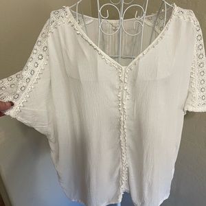 Caslon Off White Blouse BoHo style NWOT